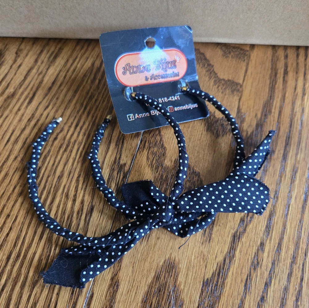 Polka Dot Fabric Earrings